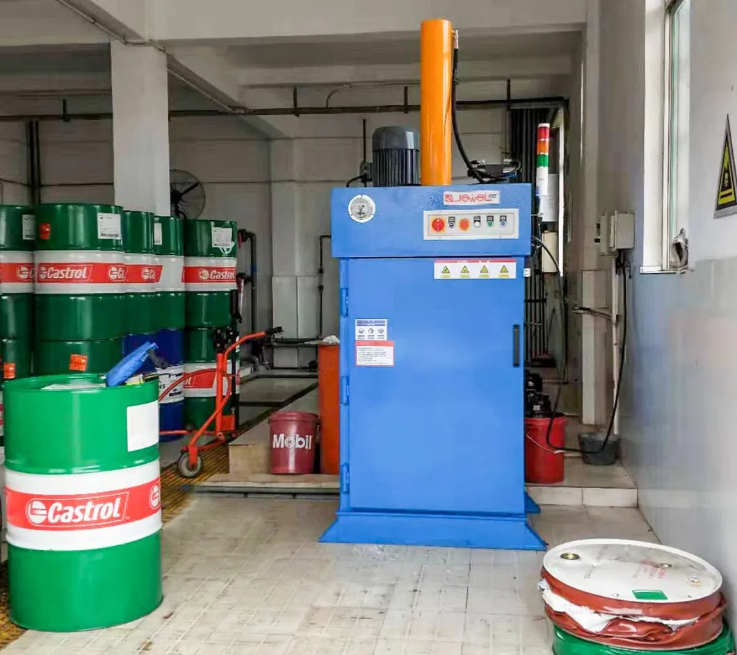 2021 Top Selling Dedicated Oil Drum Comapctor Paint Drum Hydraulic Press Good Performance Barrels Compressor Heavy Duty Baler Machine Factory Direct Supplier CE