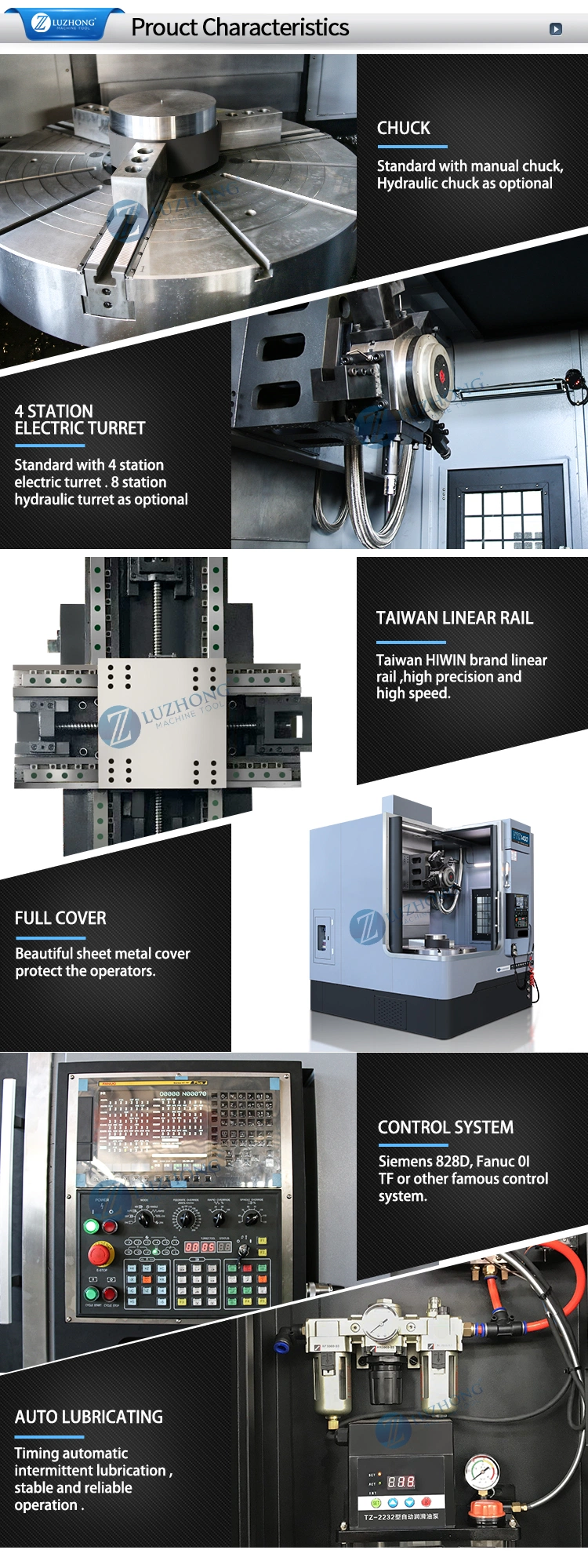 CNC cheap high quality VTC1250 Vertical Lathe Machine