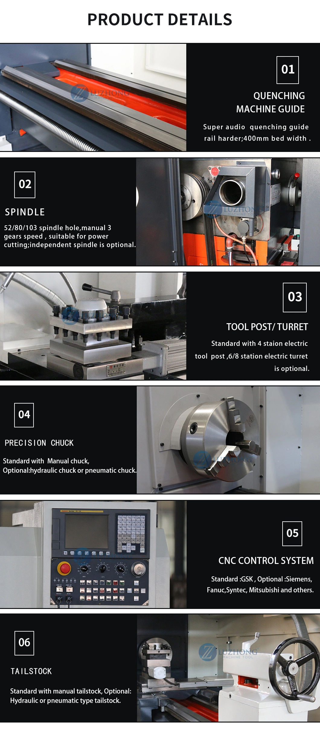 CAK6140/6150/6166/6180 Horizontal Flat Bed metal CNC turning Lathe Machine